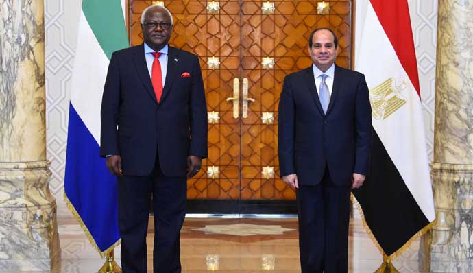 Sierra Leone President meets President Abdel-Fattah El-Sisi