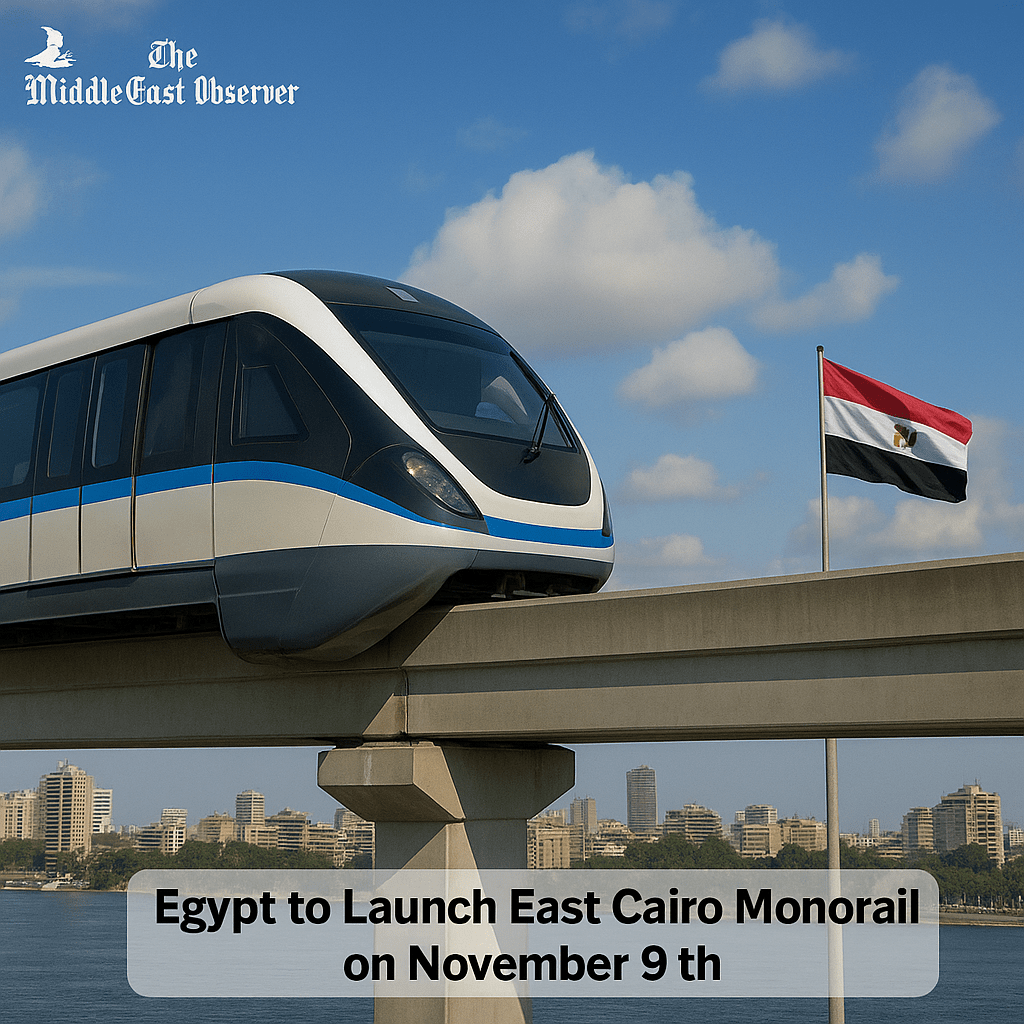 Egypt to Launch East Cairo Monorail on November 9th