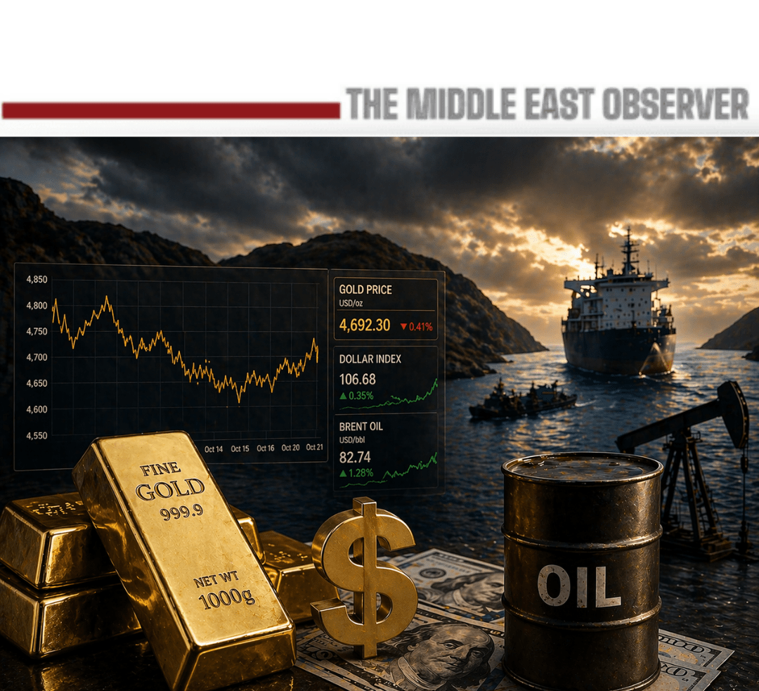 Gold Eases Near $4,700 as Dollar and Oil Press Markets Amid Hormuz Tensions