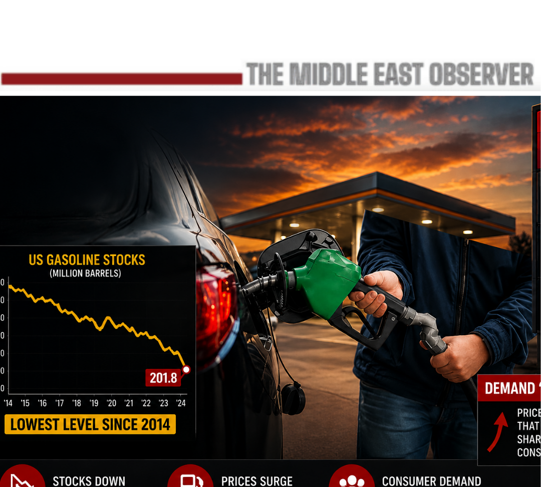 US Gasoline Stocks Fall to 2014 Lows as Prices Near Demand ‘Shock Point’
